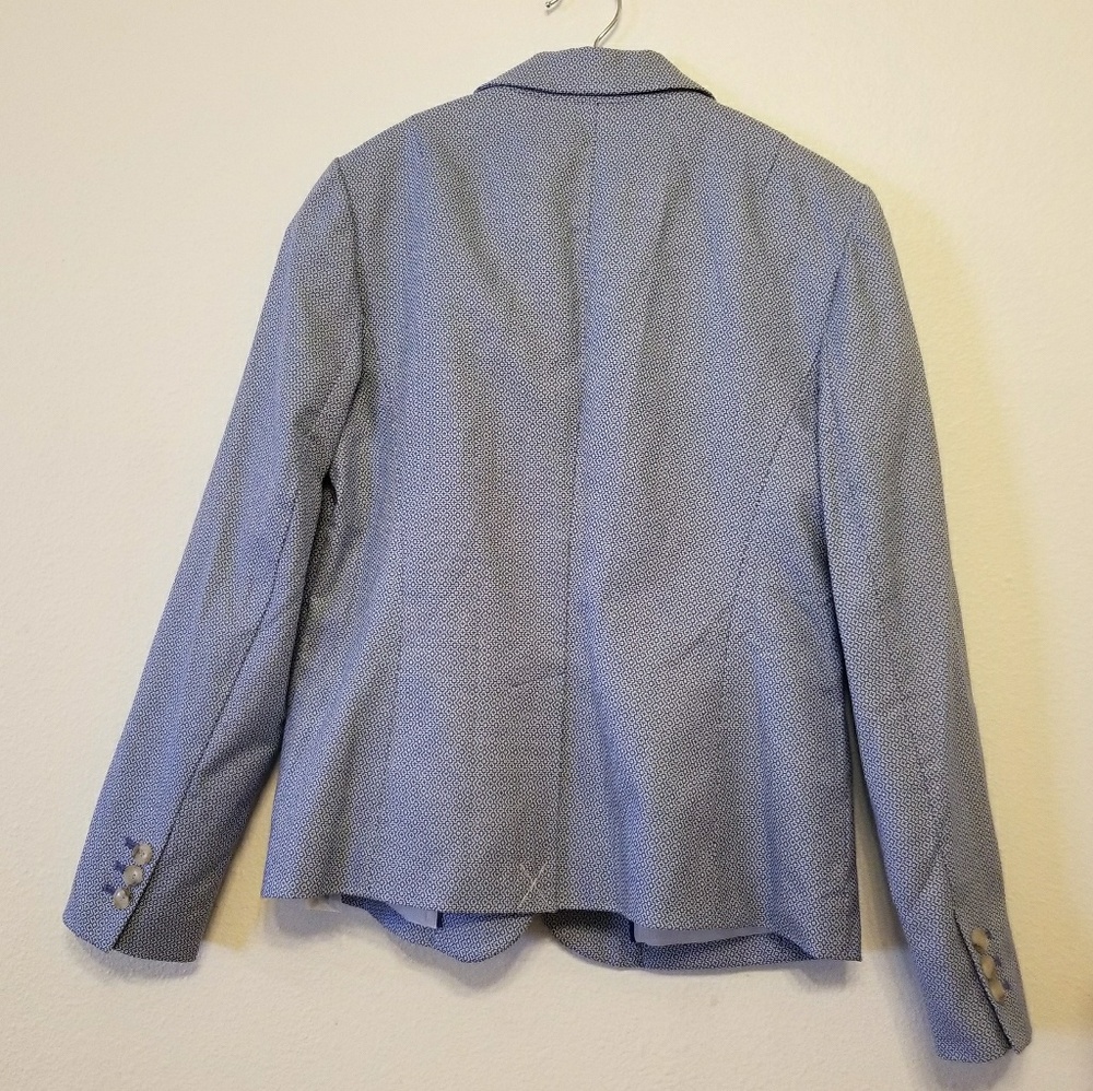 Talbots Blue & White Print Patterned Blazer - image 8